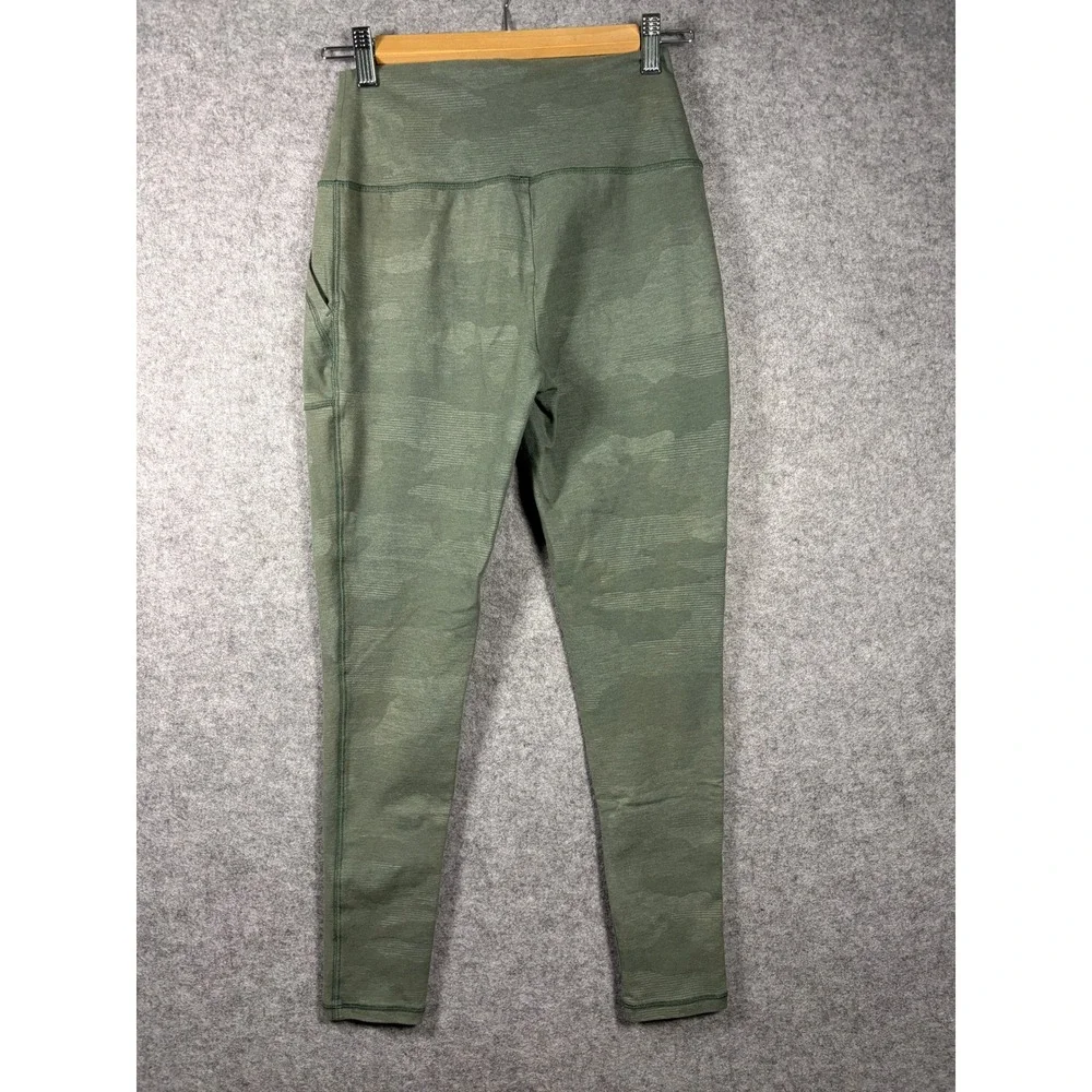 Aerie Chill Play Move Womens Green Camo High Waisted Pocket Leggings Size Medium